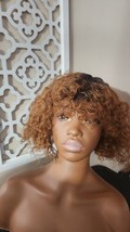 Spotlight Short Kinky Curly Wigs 10 inch Bob Loose Wave Human Hair Wigs for... - $32.67