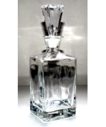 Heavy Clear Glass 10.5 inch Square Whiskey / Bourbon Decanter - £30.89 GBP