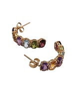 Fashion 14k Yellow Gold  Natural Mix Stones Stud Earrings - $461.66