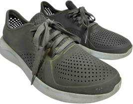 Crocs men&#39;s LiteRide Pacer Grey/Grey Lace-up Casual Shoes 204967 size 11 - $37.88