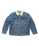 Levi&#39;s Mens XL Sherpa Lined Trucker Jacket Classic Blue Denim Jean Coat ... - €68,69 EUR