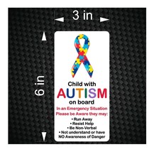 Child with AUTISM on Board - Emergency Awareness Car Vinyl Bumper Sticker Decal - £9.71 GBP