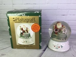 Pfaltzgraff WINTERBERRY Series 4 Snow Globe Within Globe Santa Clause Christmas - £32.84 GBP