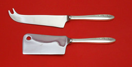 SPRING SERENADE BY LUNT STERLING SILVER CHEESE SERVR SERVING SET 2PC HHWS CUSTOM - £77.82 GBP