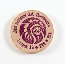 Vintage 1983 National Order of the Arrow OA Staff BSA Boy Scout Chip Med... - $6.23