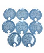 Cocktail Party Appetizer Plates w/ Wine Glass Holder Flower Power Set of 8 - £31.18 GBP