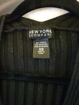 Womens New York Company Black W/Silver Sleeveless Light Sweater XS V Neck - $7.24