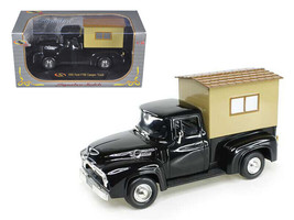 1956 Ford F-100 Pickup Truck Black w Camper 1/32 Diecast Car Signature Models - £27.68 GBP