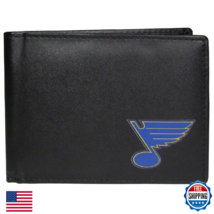 NHL St Louis Blues Bi-fold Wallet - Black Leather Look - Card &amp; ID Slots - $41.72