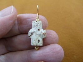 (CR502-9) 3/4&quot; Fairy Stone Pendant Christian Cross Staurolite Crystal Gold - £16.38 GBP