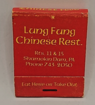 Lung Fung Chinese Restaurant Shamokin Dam PA Matchbook Cover RED food st... - £3.90 GBP