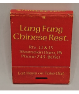 Lung Fung Chinese Restaurant Shamokin Dam PA Matchbook Cover RED food st... - £3.91 GBP