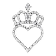0.50 Ct Round Cut Diamond Women&#39;s Heart Pendant 14k White Gold Finish 925 Silver - £71.92 GBP