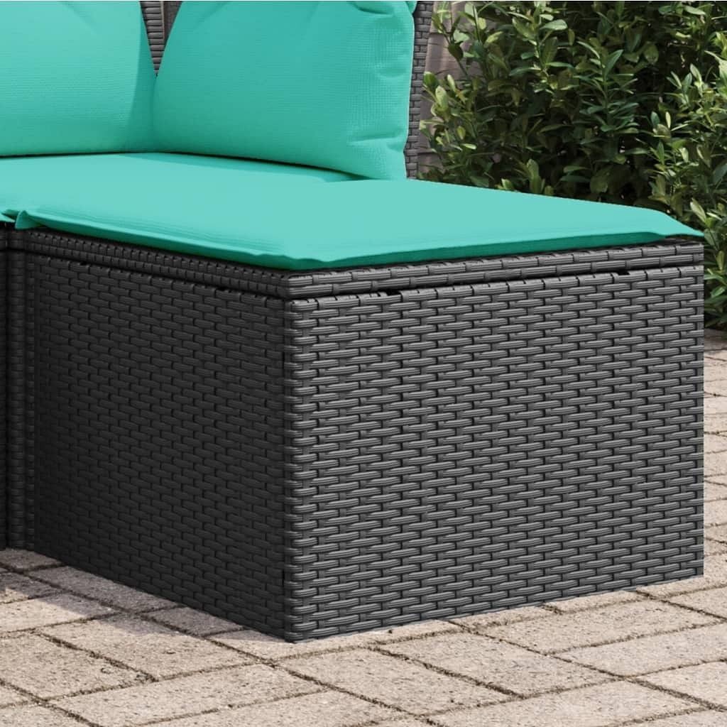 vidaXL Garden Stool Black stool, Blue cushion - $91.92