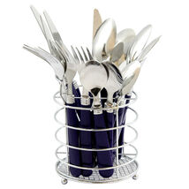 Gibson Sensations II 16 Piece Stainless Steel Flatware Set with Cobalt H... - $37.05