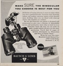 1956 Print Ad Bausch &amp; Lomb Binoculars Made in Rochester,New York - $13.48