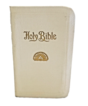 Bible White Free Mason Order of Rainbow for Girls Pocket Holy Bible Vintage 1929 - £10.89 GBP