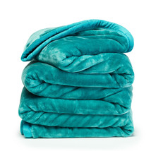 Teal Queen/King Reversible Faux Fur Blanket Ultra Soft Fleece - £80.16 GBP