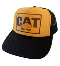 Vintage Cat Diesel Power Hat Caterpillar Tractor Trucker Hat snapback Gold Cap - $17.59