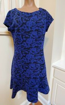  Lily Rose blue black floral lace skater short dress Juniors XL - $9.89
