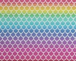 Cotton Mermaid Scales Rainbow Ombre Multi-Color Fabric Print by the Yard... - $9.95