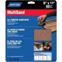 Norton 47750 Multisand Sandpaper 60 Grit, 9-Inch x 11-Inch, 3-Pack - $17.51