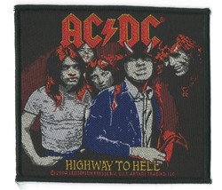 AC DC Highway To Hell Sew On Woven Patch 4&quot; x 3 5/8 &quot; - £4.77 GBP