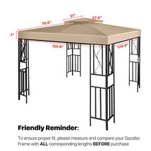 Flexzion Gazebo Top Replacement 10x10 Feet - Canopy Replacement Cover for Double - £53.74 GBP