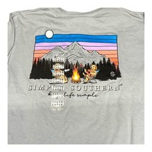 Simply Southern Shirt Youth Large  Long Sleeve Puppies Mountain Campfire NEW - £17.17 GBP