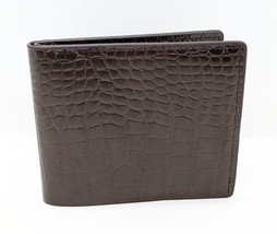 Dark Brown Croc Design Style PU Leather Wallet W/ ID Window - $238.73 MXN