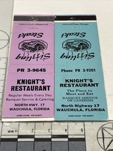 Lot Of 2 Matchbook  Covers. Knights Restaurant   Wachula, FL  gmg  Unstruck - $14.85