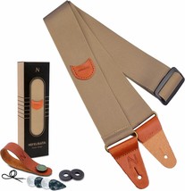 Nefelibata Guitar Strap Nylon, Full Grain Leather Ends Guitar Straps Wit... - £24.54 GBP