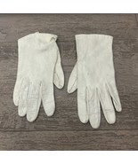 Vtg Lavaris Chevrette Women&#39;s 6.5 White Washable Leather Wrist Gloves Italy - $247.08 MXN
