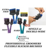 MGT FLEXIBLE SLICKER BRUSH Regular or Wide FLEX Hair Coat De-Shed Pet Gr... - £11.76 GBP+