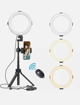 8Inch 20cm LED Selfie Ring Light Desktop Stand Phone Clips for Live Photo Studio - £11.66 GBP
