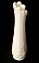 Vintage Westmoreland Milk Glass Swung 9&quot; Bud Vase with Paneled Grape Pattern - £9.59 GBP