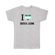 I Love Sierra Leone : Gift T-Shirt Heart Flag Country Crest Sierra Leonean Expat - £19.65 GBP