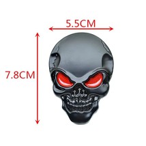 1 PC Black  Skeleton Head  3D  Car Body Sticker Auto Rear Emblem  Decoration 5*3 - £35.00 GBP