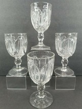 4 Tulip with Sawtooth Water Goblet Antique Bryce 1854 Early American Cle... - $177.87