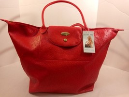 Women s Vecceli Italy Red Leather Foldable Handbags/ Purses AS - 153 - £43.52 GBP