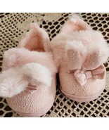 Plush w/Bunny Ears ~ Faux Fur ~ Size 3 Months ~ PINK Slippers ~ Rubber O... - €17,20 EUR