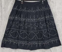 Allison Taylor Skirt Womens 14 Black Silver Sequined Gypsy Boho Side Zip... - £31.13 GBP