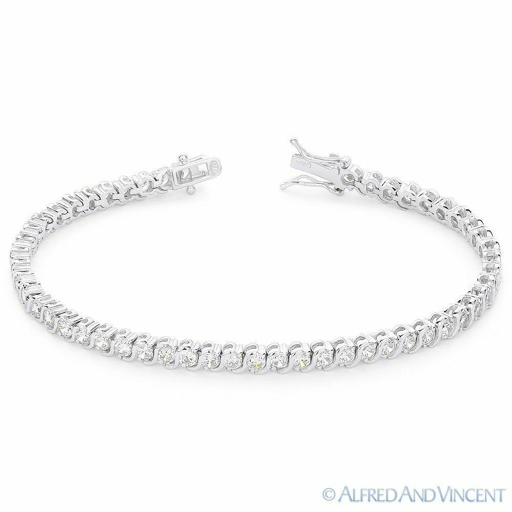 Primary image for 4mm Round Cut Cubic Zirconia CZ Crystal Tennis Bracelet in .925 Sterling Silver