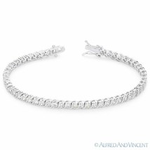 4mm Round Cut Cubic Zirconia CZ Crystal Tennis Bracelet in .925 Sterling Silver - £43.41 GBP+