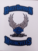 Harley Rockers Willie G. Eagle Motorcycle Jacket Vest Back Patch Large 3 Pcs Set - £23.50 GBP