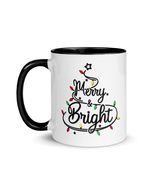 Funny Coffee Christmas Mug - Merry and Bright Christmas tree Color Mug, ... - £15.09 GBP+