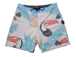 Hurley Board Shorts 34 Mens Toucan Sam Bird Hybrid Swim Trunks Pocket Surfing - £19.33 GBP