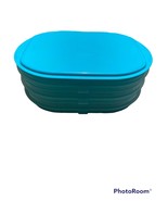 Tupperware Teal Blue Fridge Stackables Set Of 3 Stacking Containers &amp; Lid - £7.98 GBP