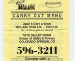 Windy City&#39;s Top Dog Menu Galley Road Colorado Springs Colorado 1980&#39;s - £14.28 GBP