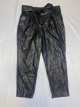 MSRP $99 Bar III Faux-Leather Paperbag-Waist Pants Black Size 12 - £10.08 GBP
